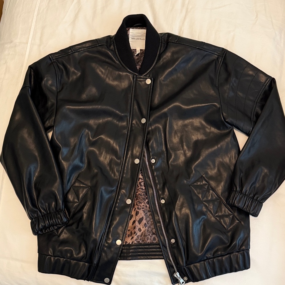 Avec Les Filles Black Bomber Jacket